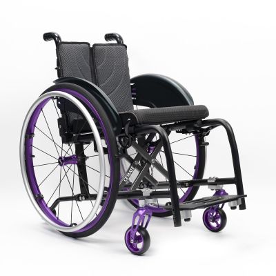 CFMAIF Ultralight Self-Propelled Folding Wheelchair, Purple, 14.1 in Seat
