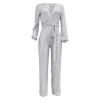 Foweknow Women's Long-Sleeve Sequin Jumpsuit with Belt view 3