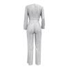 Foweknow Women's Long-Sleeve Sequin Jumpsuit with Belt view 4