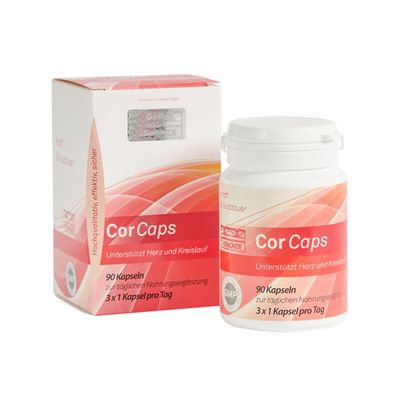 Vermonde CorCaps Heart Health & Vascular Support Capsules | Supports Heart Function & Circulation with CARE Technology | Vitamins B1, B5, B12 & C | 90 Capsules