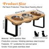 Elevated Cat Bowls, Raised Feeding Station, 3-Piece Ceramic Cat Bowl Set, 15° Tilted Stainless Steel Bowl Set for Cats and Dogs view 2
