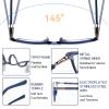 Amorays Men's Reading Glasses, Flexible TR90 Frame, Stainless Steel Temples, Rubber Tips, Spring Hinges, 8092 (Blue, +3.50) view 4