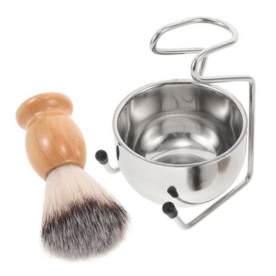 TOPBATHY Men's Shaving Brush and Wooden Handle Set, 3-Piece