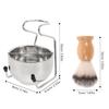 TOPBATHY Men's Shaving Brush and Wooden Handle Set, 3-Piece view 2