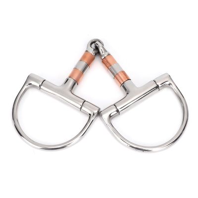 Gucagle Stainless Steel Dee Ring Snaffle Bit for Horses, with Copper Rollers, 5-Inch Mouthpiece