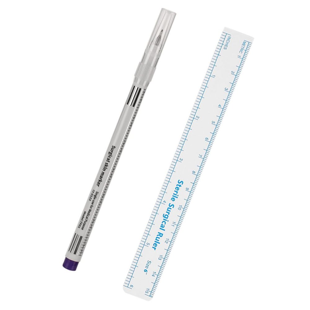VILLCASE 0.5 mm Plastic Tattoo Ruler and Fine Eyebrow Marker