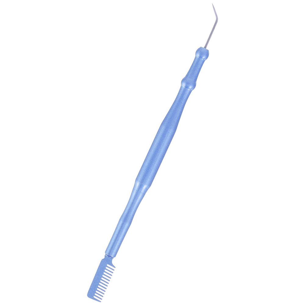 Cabilock Stainless Steel Eyelash Lift Tool for Precise Tinting with Blue Lash Comb Separator