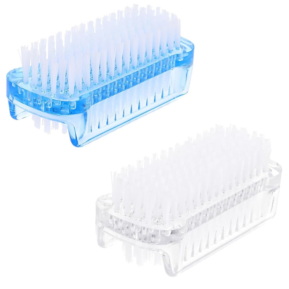 Lankai 4-Piece Double-Sided Nail Brushes with Firm Bristles, Hand Washing Brushes for Nail, Hand, Bath, and Sink Cleaning, 2 Colors