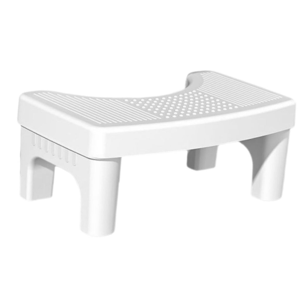 PP Toilet Stool, White, Non-Slip, for Home and Bathroom