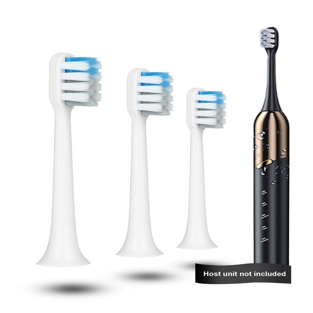 OasiSmile Electric Toothbrush Replacement Heads, 3-Pack, Soft Long-Lasting Bristles, Deep Cleaning, White