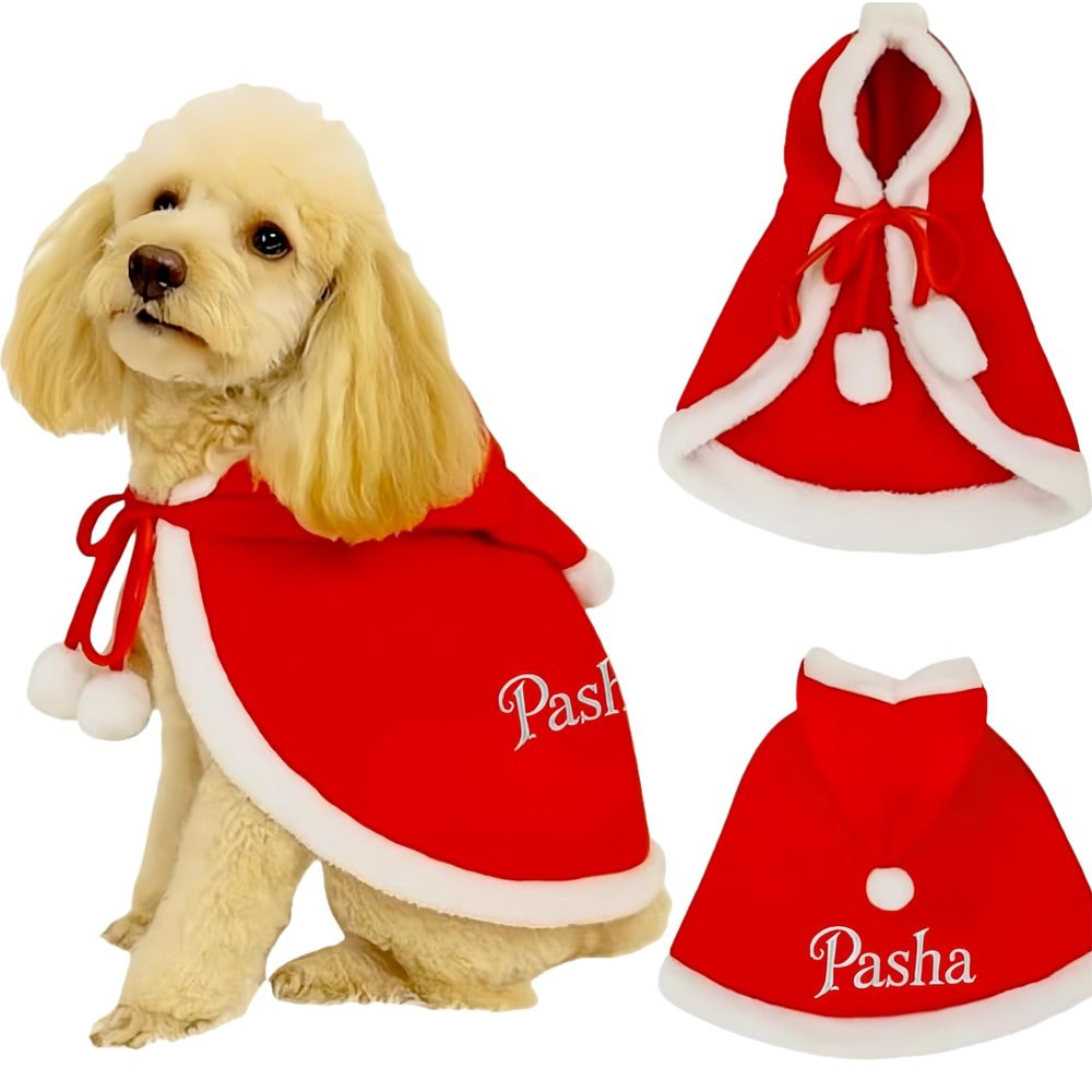 Personalized Christmas Dog Cape