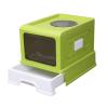BCJMKDX Pet Drying Cabinet and Cat Litter Box, Fully Enclosed, Front Entrance and Top Exit, Large, Green view 1
