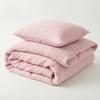 Mooskind Muslin Toddler Bedding Set 100 x 135 cm with 40 x 60 cm Pillowcase, Light Pink, 100% Organic Cotton, OEKO-TEX Tested, Made in Europe view 1