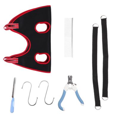 DECHOUS Dog Grooming Hammock for Cats and Dogs, 1 Set, Red
