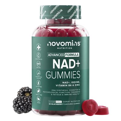 NAD+ Gummies with Nicotinamide, Iodine, Vitamin B6 & Zinc | Vegan | Novomins