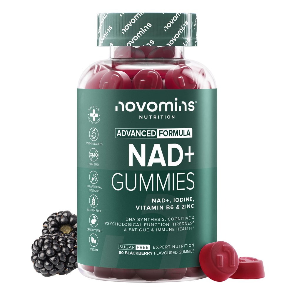 NAD+ Gummies with Nicotinamide, Iodine, Vitamin B6 & Zinc | Vegan | Novomins