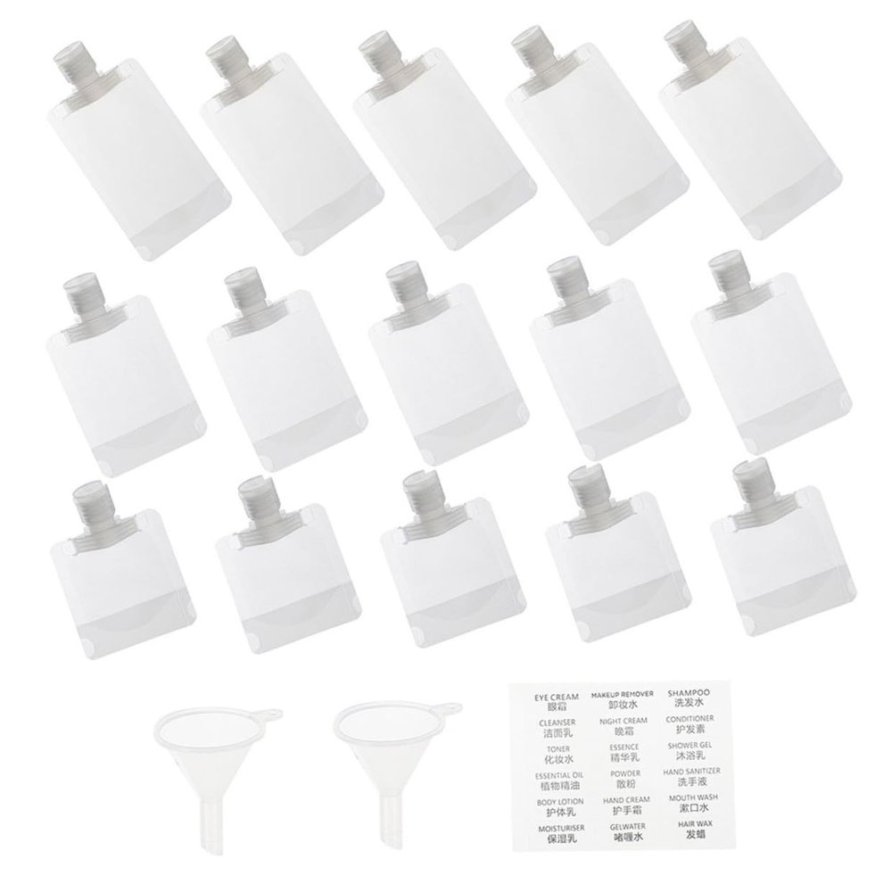 Travel Bags, 18-Piece Set, PP, 30/50/100 ml, for Lotions