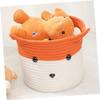 MUELODSIC Woven Storage Basket with Fox Motif, 1 Pc., Cotton view 3
