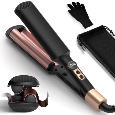 UKLISS Mini Hair Waver with LCD Display, 120–210°C