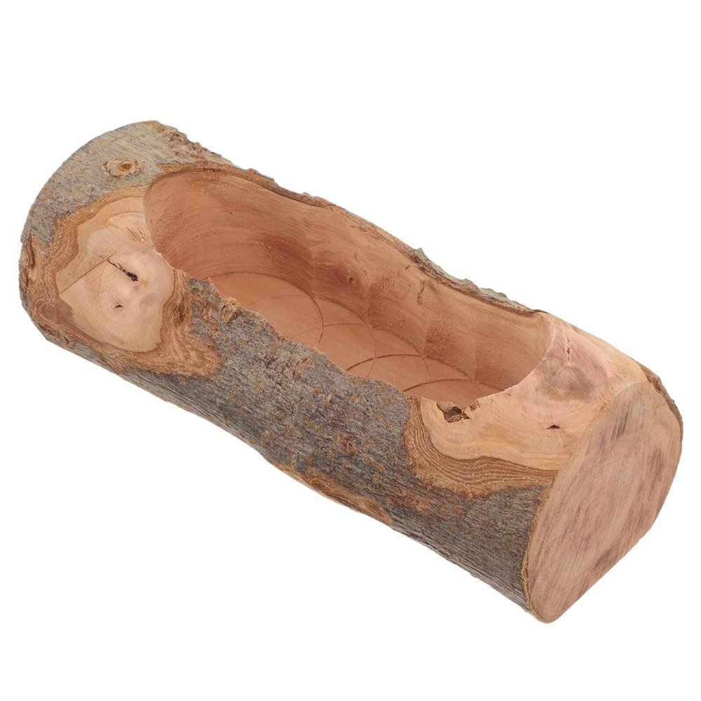 DOITOOL Wooden Hamster Food Bowl with Double Compartment