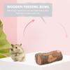 DOITOOL Wooden Hamster Food Bowl with Double Compartment view 3