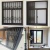 Foldable Security Grille for Basement Windows, Gray, Lockable view 2