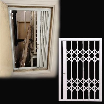 Foldable Window Security Grille, Burglary Protection for Dogs, Adjustable Sizes: 61 x 122 cm, 71 x 152.5 cm, 91.5 x 152.5 cm, Sliding Window Barrier