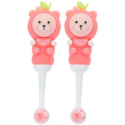 TEHAUX Kids' Toothbrushes, 2-Pack, Soft Bristles, Round Head, BPA-Free, Pink Bear Design, Ages 0–9