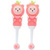 TEHAUX Kids' Toothbrushes, 2-Pack, Soft Bristles, Round Head, BPA-Free, Pink Bear Design, Ages 0–9 view 1