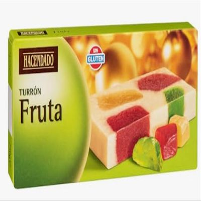 HACENDADO Fruit Turrón, Spanish Supreme Quality, Gluten-Free, 250 g