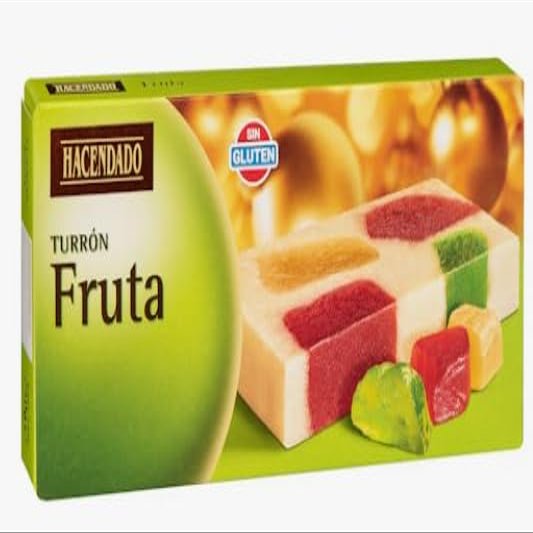 HACENDADO Fruit Turrón, Spanish Supreme Quality, Gluten-Free, 250 g