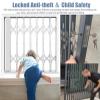 Aluminum Window Security Grille with Lock and Keys, Burglar-Resistant, Folding, for Children, Sliding Window Security (W 85 x H 150 cm) view 4