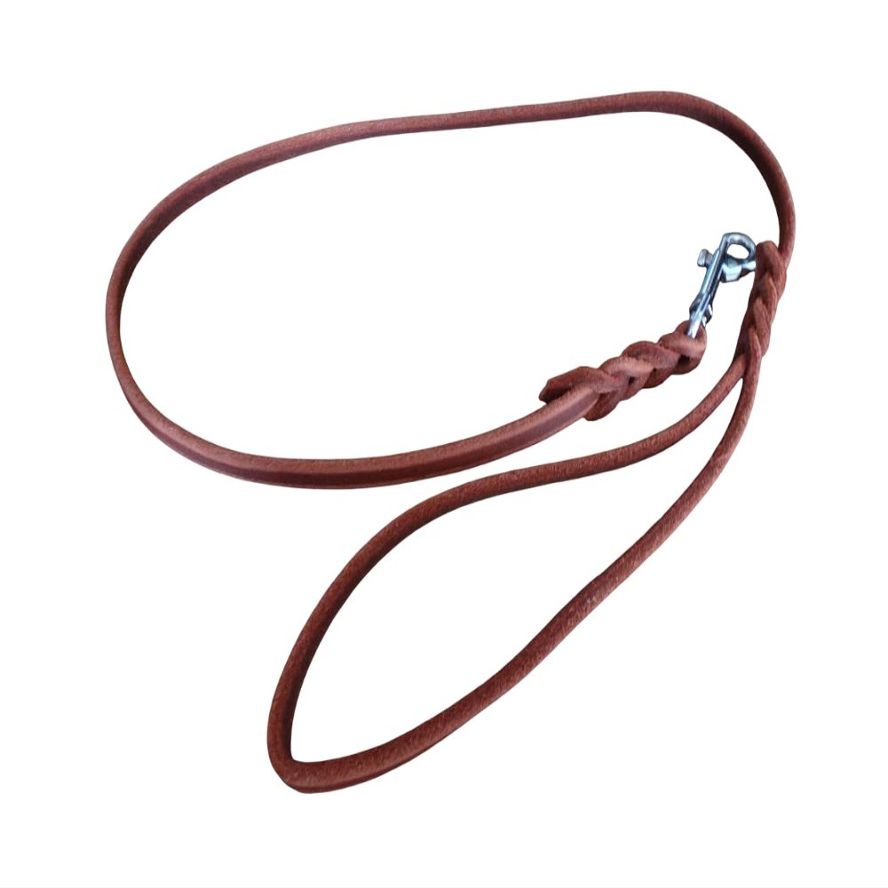 Oiled Leather Dog Leash 1–3 m, Multicolor, with Hand Loop, 6/8/10/12/15/18 mm (Rust Red, 12 mm – 1.5 m)