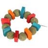 Golden, Chew-Resistant Chinchilla Bunny Chew Toy for Teeth Grinding, Apple Wood and Straw Ball, Colorful Round Ring view 4