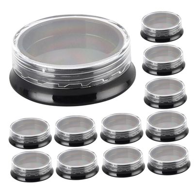 20-Piece 3 g Black Acrylic Containers with Lids