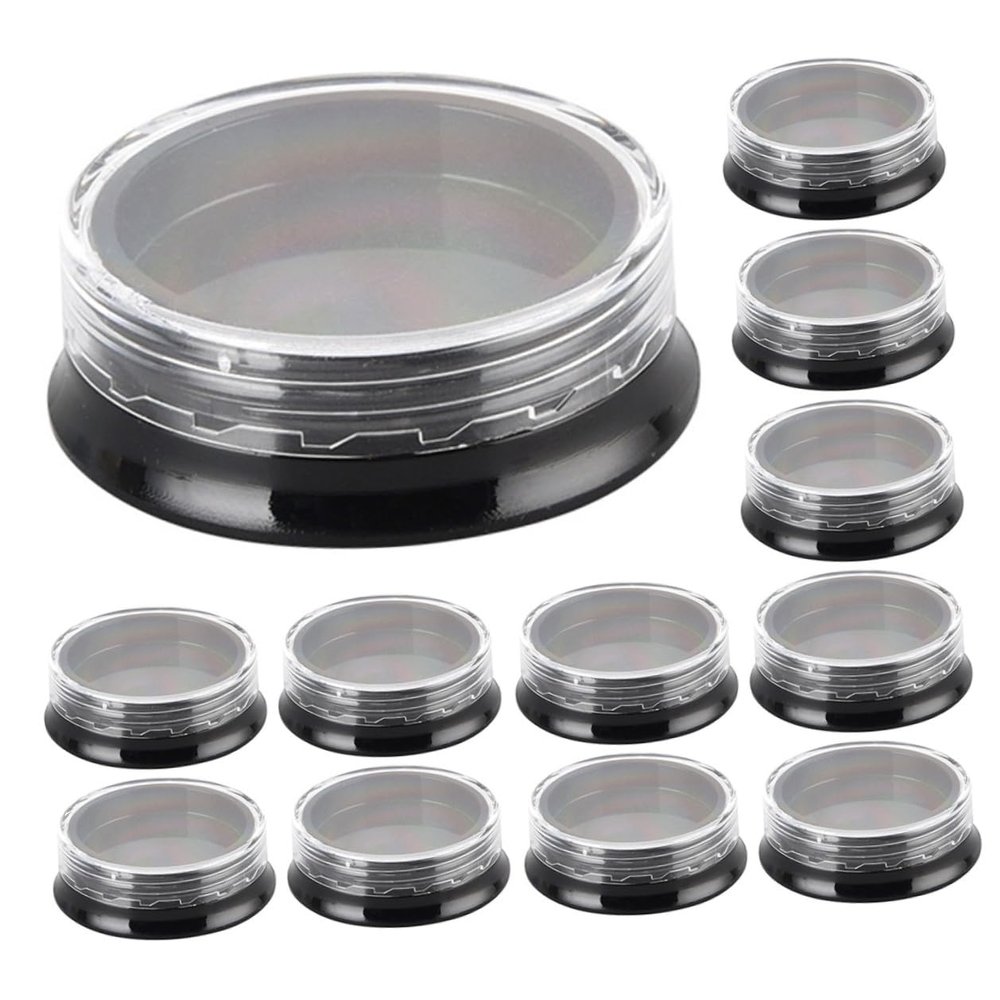 20-Piece 3 g Black Acrylic Containers with Lids