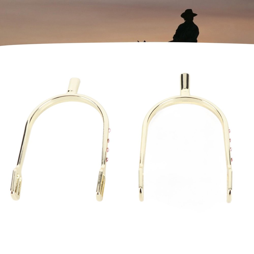 TOPINCN Narrow Chrome-Plated Brass and Zinc Alloy Spurs for Women and Beginners (Gold)
