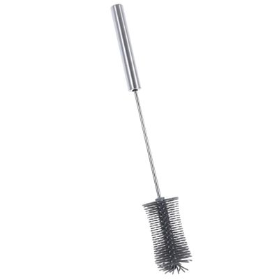 DECOMELODY Rotating Stainless Steel and Silicone Bottle Brush with Long Handle