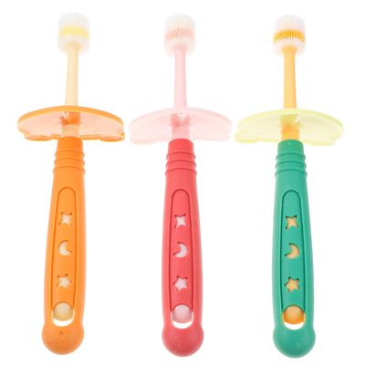 Baluue 3-Piece Children's Toothbrush Set with Rotating Brush Head and Soft Bristles