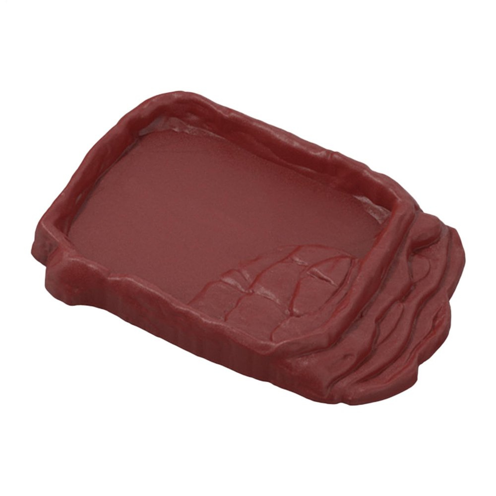 Reptile Water Dish with Non-Slip Imitation Stone Steps