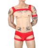 Generic Men's Latex String Bodysuit, Bikini, G-String, Thong, Jockstrap, Crop Top and Briefs Set view 1