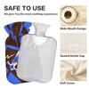 Abstract Art Lighting Hot Water Bottle with Soft Cover, 2 L Water Bottle for Menstrual Cramps, Neck and Shoulder Pain Relief, Blue/Black view 4