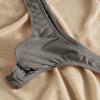 Men's Exotic Triangle Briefs with Strap Details, Gray, L view 3