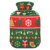 Hot Water Bottle with Soft Cover, Christmas Design, 2 L, Red/Green view 1