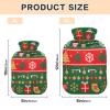 Hot Water Bottle with Soft Cover, Christmas Design, 2 L, Red/Green view 3