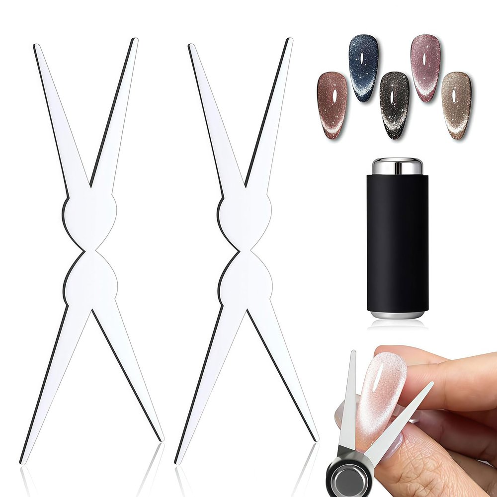 Xanthelle Cat-Eye Magnet, 2-in-1 Scissors-Shaped Nail Art Tool
