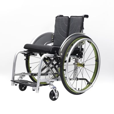 CFMAIF Lightweight Folding Self-Propelled Wheelchair, 11.8 kg, Aluminum, Green, 42 cm/16.5 in Seat