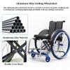 CFMAIF Lightweight Folding Self-Propelled Wheelchair, 11.8 kg, Aluminum, Green, 42 cm/16.5 in Seat view 2