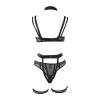 Sexy Lace Lingerie Set for Women with Garter Straps, Sheer Lace Babydoll Bodysuit view 4