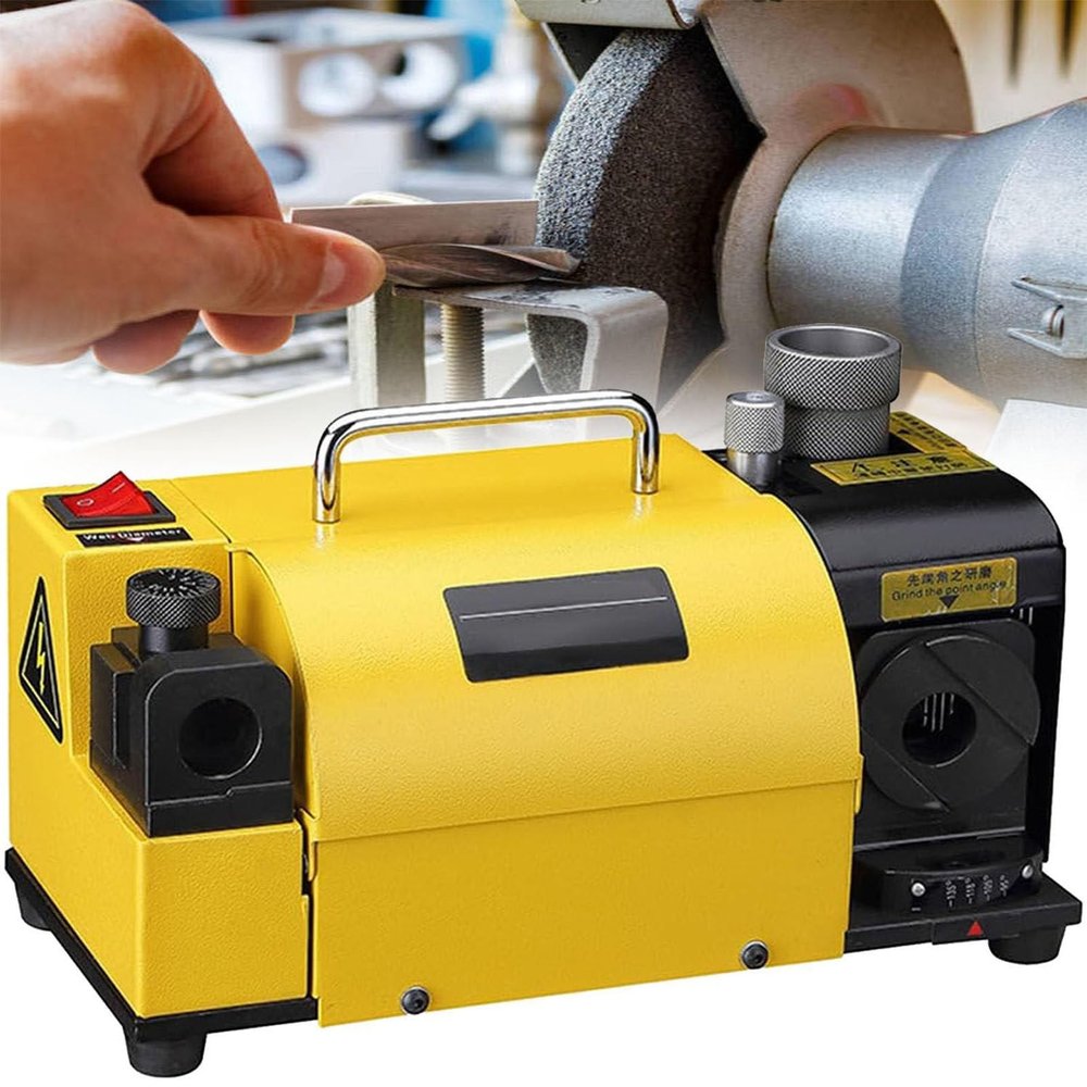 Portable Drill Sharpener with Adjustable Angle and Multiple Collets for Precise Sharpening